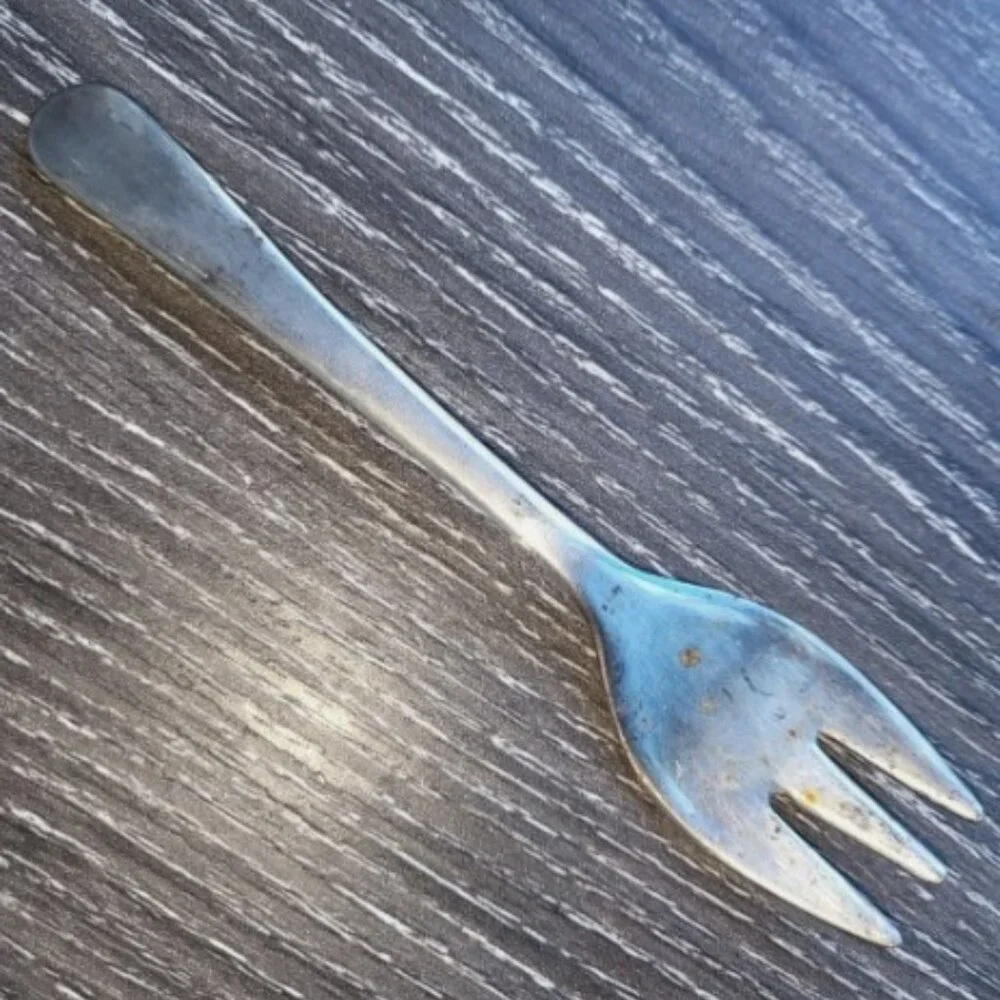 Vintage SILVER PLATED Embossed Serving Fork SHEFFIELD ENGLAND